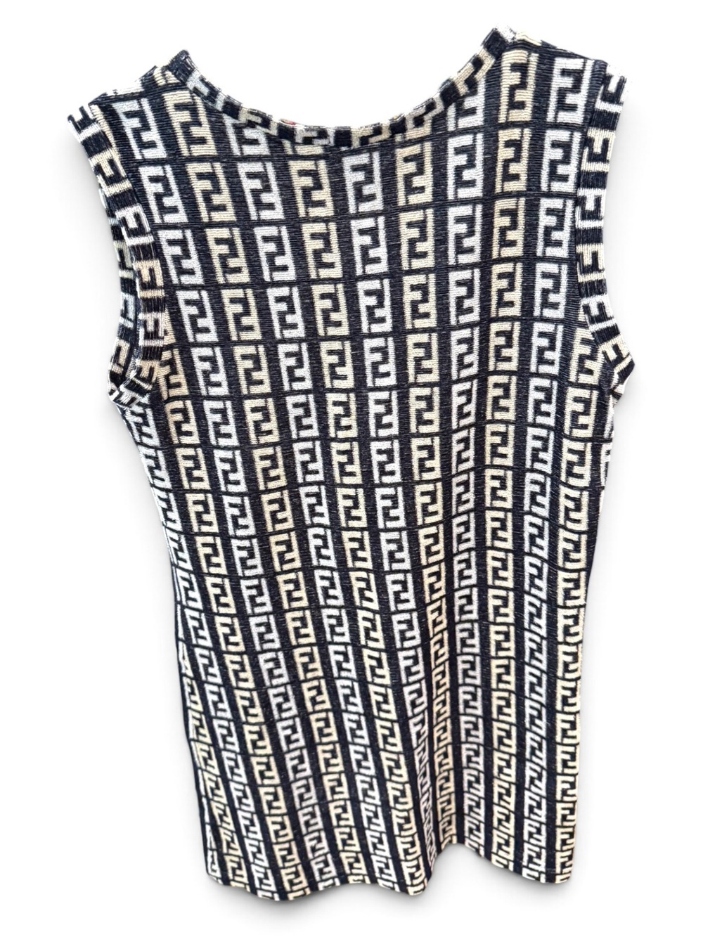 Fendi Woman’s Black & Cream Monogram Knit Dress - Picture 3 of 6